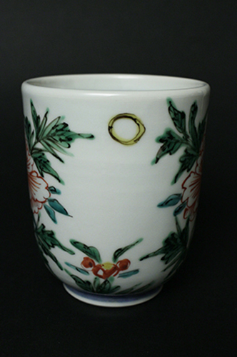 正木春蔵 色絵牡丹文マグカップ